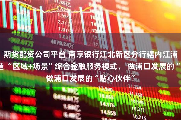 期货配资公司平台 南京银行江北新区分行辖内江浦支行：打造 “区域+场景”综合金融服务模式， 做浦口发展的“贴心伙伴”